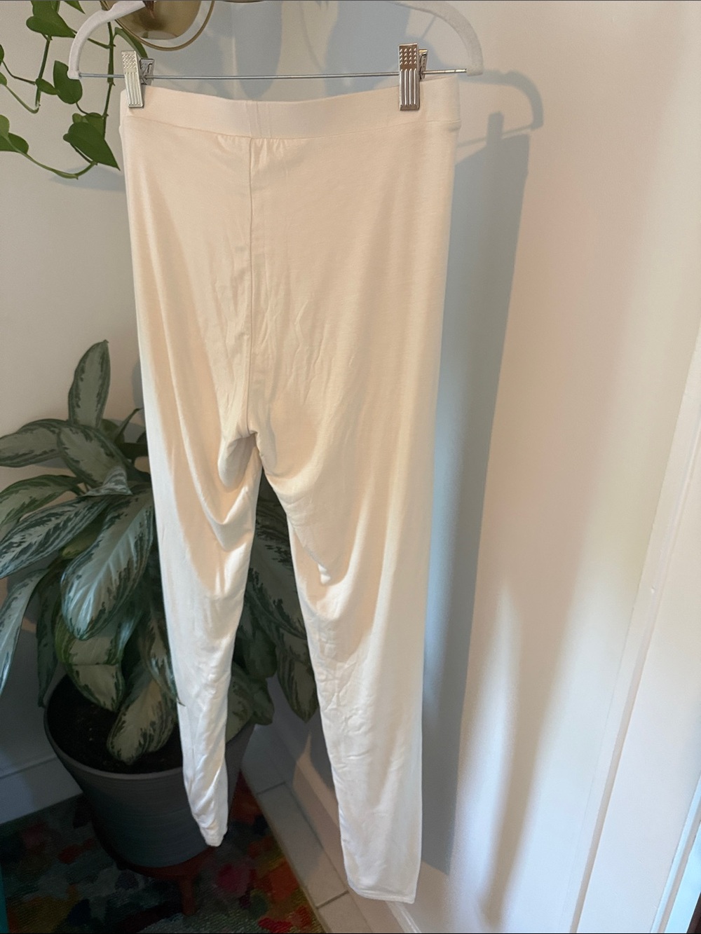 Naked Wardrobe NWT Cream Stretch Straight Leg Pants XL Minimalist $68 - Picture 4 of 8